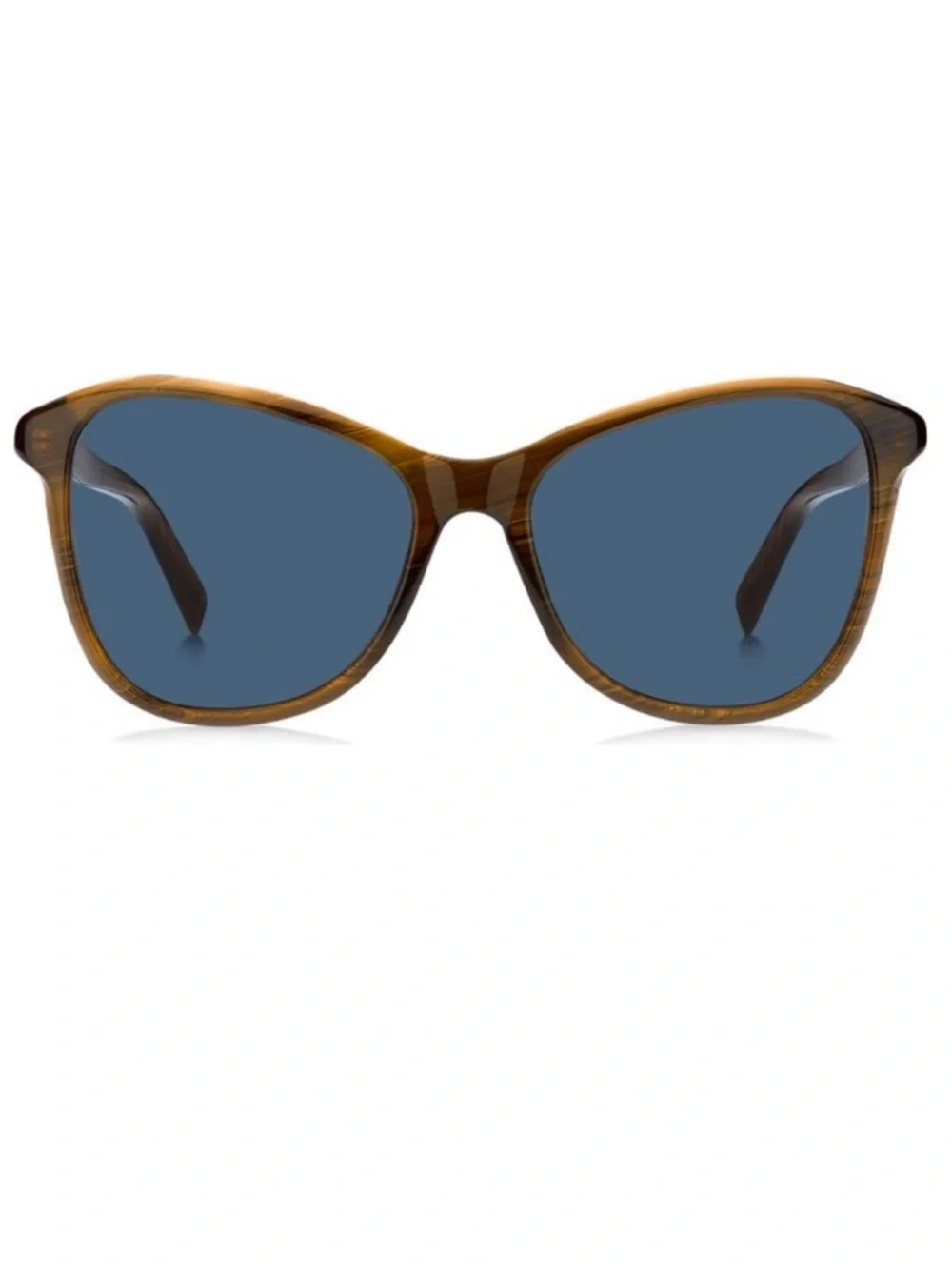 Givenchy Gradient Brown Horn Cat Eye Sunglasses with Blue Lenses 56mm NEW
